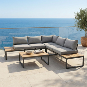 Ensemble <span class=keywords><strong>de</strong></span> canapés d'extérieur en aluminium moderne et durable, ensemble d'angle et <span class=keywords><strong>de</strong></span> conversation, meubles <span class=keywords><strong>de</strong></span> <span class=keywords><strong>jardin</strong></span>, patio, hôtel, cour - Product Image 5