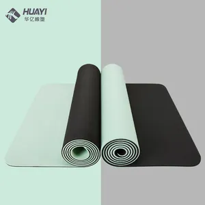 Dropshipping Tpe yoga Matt De yoga Sport Gym Yogamatt antiscivolo 6mm Logo personalizzato stampa UV Eco Friendly doppio strato Tpe Yoga Mat