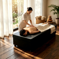 Table de massage moderne et confortable pour spa, lit de massage thaïlandais personnalisé en bois massif, mobilier de salon SPA avec trou pour le visage, idéal pour les soins bien-être