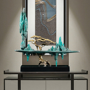 Escultura de Paisaje en Cobre y Oro, Hecha a Mano, Decoración Artística para Sala de Estar - Product Image 4