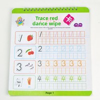 Cartes de pratique effaçables pour le traçage de lettres rouges avec stylo dédié ; Marqueur de tableau blanc rechargeable à base d'eau pour le dessin et la calligraphie