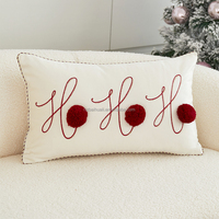 Motif brodé par sublimation Noël décoratif maison tufté canapé jeter taies d'oreiller housse de coussin personnalisée