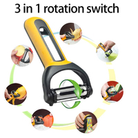 Draaiend Plastic 4 In 1 Julienne Groente-Fruitdunschiller Aardappelschiller Met Flesopener