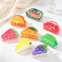 Pinces à cheveux citron pour les vacances printemps-été, pinces à cheveux amusantes en forme de fruit, barrettes jaunes en acrylique, pince à cheveux à forte tenue