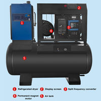 Compresseur d'air rotatif à vis silencieux, mini, portable, tout-en-un, industriel, ZAKF 4kw 5.5hp 220V 50Hz, pour la peinture
