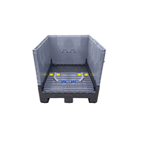 Grande caisse pliable empilable FLC retournable 1470x1140x1060mm poubelle à palettes fabrication industrielle poubelle en plastique avec couvercle