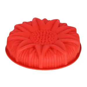 Non-Stick Large 3D Sunflower Shape Silicone Cake Bread Baking Trays Molds