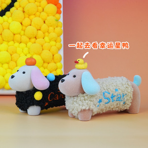 Cute Flocked Puppy Figurine Bee Costume Desktop Decoration Gift For Girls - Product Image 3