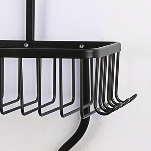 Support de salle de bain en aluminium à un niveau robuste 10 crochets mural antirouille Design moderne assemblage facile rangement de douche - Product Image 4