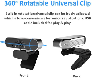 Webcam USB HD 1080P 2K 4K avec micro 360° °   <span class=keywords><strong>Cam</strong></span>éra <span class=keywords><strong>Web</strong></span> USB à Monture Flexible avec Objectif Grand Angle pour Diffusion en Direct sur Ordinateur, PC, Ordinateur Portable et Mac - Product Image 3