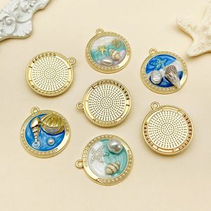 Yaz plaj tema emaye Ally <span class=keywords><strong>Charms</strong></span> kolye kadın bilezik kolye DIY takı yapımı için uğurlu takı malzemeleri, 28x25mm - Product Image 4