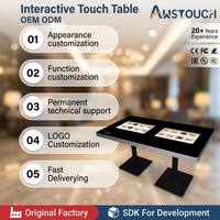 Table tactile interactive à double écran AWSTOUCH de 22 pouces, multi-usages pour les salons de thé et les cafés