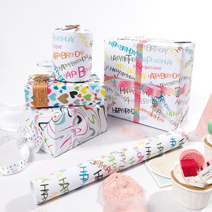 Vente en gros 80g papier couché 43*300cm rouleau de papier d'emballage cadeau personnalisé de luxe - Product Image 5