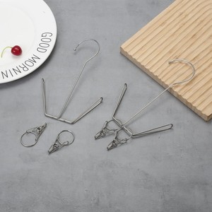 Stainless Steel Square Trouser Rack With Sock <b>Clips</b> For Clothes Drying And Storage - Product Image 1