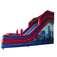 Château gonflable commercial géant avec toboggan, château de saut à vendre en gros, château gonflable super-héros, toboggan gonflable sec pour enfants