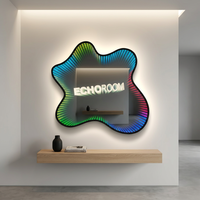 Meilcen - Letrero LED Personalizado con Espejo Infinito, Pantalla de Visualización, Soporte de Pared, Publicidad, Caja de Luz RGB, Gráficos, IP54, Edificios