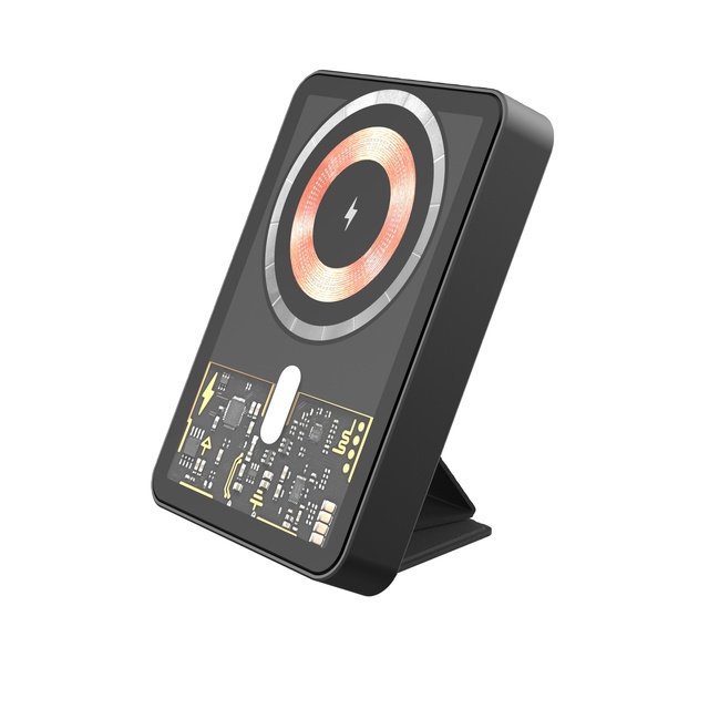 Factory Custom Portable Travel Power Bank 15W 20W 5000Mah 2 in 1 Quick Charger Magnetic Holder Wireless