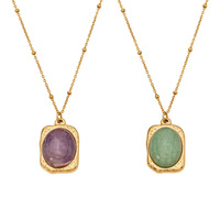 Collier pendentif en pierre naturelle plaqué or 18 carats en acier inoxydable HECATE, chaîne minimaliste, bijoux de fête pour femmes