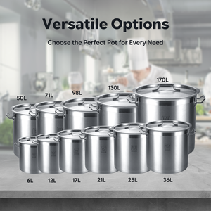 OEM UKW Utensilios de Cocina, Ollas Grandes Industriales Apilables, Juego de Ollas de Acero <span class=keywords><strong>Inoxidable</strong></span> de 3 Capas con Fondo Compuesto para Sopa - Product Image 5