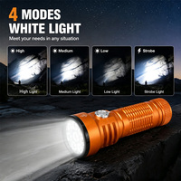 Linterna Táctica Compacta OEM 2000LM, 8 LED Recargables Tipo-C, Linterna de Aluminio 18650 con Luz Estroboscópica para Caza y Uso Diario