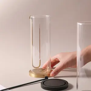 Maxery Messing Metalen Glas Wierookhouder Aangepaste Asvanger Basis Voor Indoor Yoga Gebruik Wierookbrander Voor Stokken