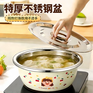 ชามสแตนเลสพร้อมฝาปิด เกรดอาหาร 304 สำหรับเก็บอาหารในครัว ซุป และเครื่องปรุงรส ใช้กับเครื่องล้างจานได้ - Product Image 2