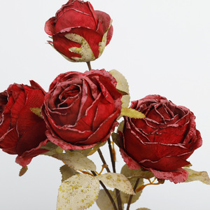 <b>Artificial</b> Roses Bouquet Vintage Style Plastic Silk Flowers Wedding Decor Home Decoration Reusable High Simulation - Product Image 3