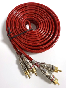 Car Audio Amplifier RCA <b>Cable</b> Dual RCA Male To Male Audio Cord Nickel Plated Connector - Product Image 1