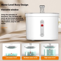 Fontaine à eau automatique pour animaux de compagnie, écologique, en acier inoxydable et plastique, 2L, pour chat et chien, avec source d'alimentation par recharge