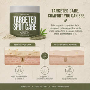 Crème de Soin Localisée Anti-Imperfections au Thé de Bentonite Riche en Soufre, Absorbe l'Excès d'Huile, Lisse les Zones Rugueuses, Confort Cutané, Marque Privée - Product Image 3