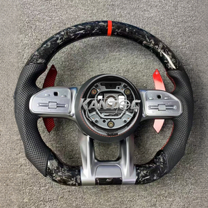 พวงมาลัยคาร์บอนไฟเบอร์แบบเจาะรูสำหรับรถเมอร์เซเดสเบนซ์ W204 W205 W211 W212 W176 W177มล. W166 X253 W221 W222 <span class=keywords><strong>AMG</strong></span> - Product Image 4