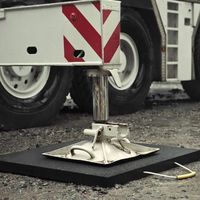 Plaques de stabilisation antidérapantes en UHMWPE pour grue, résistantes aux intempéries, pour opérations de levage en extérieur