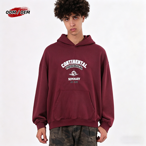 Custom Oversized Heavyweight Cotton Hoodie Streetwear Pullover Hoodie Silk Screen Printing Men's Hoodie - Product Image 1