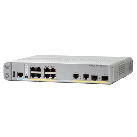 Cata lyst compact Switch Layer 2, Used WS-C2960CX-8TC-L, 8 x 10/100/1000 Ethernet Ports, 2 SFP&2GE Uplinks, Managed