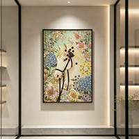 Décoration Murale Florale 3D Cheval Blanc de Haute Qualité, Art Mural Cheval Réel Luxueux Attirant la Richesse pour Entrée, Tailles Personnalisées Disponibles