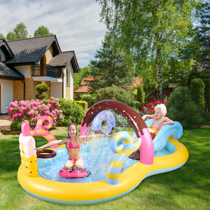 Tobogán acuático inflable para niños, piscina de PVC para exteriores, castillo de juegos con tobogán para casa y jardín, capacidad de 100-500 kg - Product Image 1