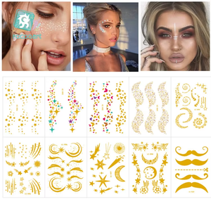 Halloween Christmas Festival dei <span class=keywords><strong>tatuaggi</strong></span> glitterati adesivi lentiggini del tatuaggio delle donne metallizzato luna faccia <span class=keywords><strong>tatuaggi</strong></span> temporanei - Product Image 3