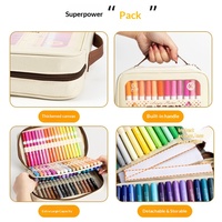 Sac de rangement pour marqueurs et crayons acryliques 84 couleurs, grande capacité, multifonctionnel, portable, en toile, détachable