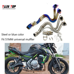 304 En-tête D'échappement En Acier Inoxydable Bleu Tuyau D'échappement 51mm En-tête pour <span class=keywords><strong>Kawasaki</strong></span> <span class=keywords><strong>ER6N</strong></span> ER6F Ninja650R <span class=keywords><strong>Z650</strong></span> Ninja650 VERSYS650 - Product Image 6