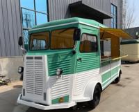 Camioneta de Comida Móvil Vintage Verde Personalizada con Vaporera Eléctrica, Área de Calentamiento de Platos para Negocios de Desayunos Calientes