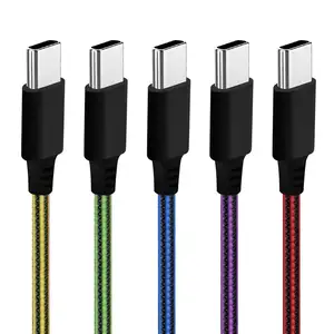 Multiple Color PVC Embossed Mobile Data Cable Type C Data Cable Fast Charging 24 Data Cable For Android