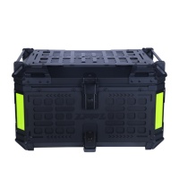 Boîte de rangement supérieure pour moto 65L en alliage d'aluminium ajouré noir élégant à dégagement rapide, idéale pour les longues distances – Vente directe usine