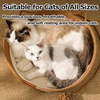 Panier pour chat tissé à la main confortable, lit pour animaux de compagnie, panier pliable doux pour chien et chat, maison de sommeil respirante et durable pour animaux de compagnie avec balle de jeu