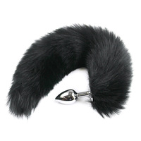 Accessoires SM sexy : Plug anal en métal compact en forme de queue de renard, couleur unie, pour l'entraînement et le développement des compétences intimes, articles pour adultes, pour le flirt