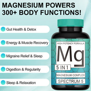 Cápsulas de Complejo de Magnesio 5 en 1 - Suplemento de Magnesio de Alta Potencia de 500 mg - Favorece el Sueño, la Recuperación Muscular y el Estado de Ánimo Relajado - Product Image 4