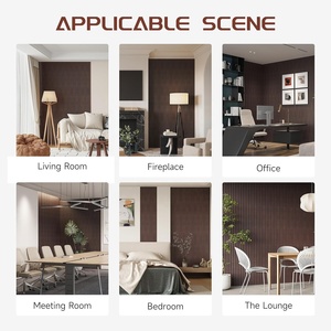 Pannello acustico moderno a doghe <span class=keywords><strong>in</strong></span> <span class=keywords><strong>legno</strong></span> impiallacciatura di noce scuro MDF Slat Akupanels <span class=keywords><strong>pannelli</strong></span> acustici per Home Office Studio Hotel - Product Image 5