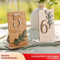 Plaque de table rectangulaire en bois vert sauge avec motif feuille, style moderne Mori, pour arrangement de table de mariage, marque numérique