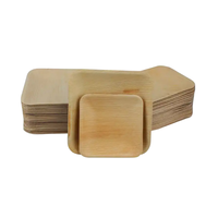 Vaisselle jetable en feuille d'areca en bambou Vaisselle Couverts Assiettes robustes en feuille de palmier