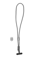 Kabel Data pengisian daya Cepat tipe c, kabel Data pengisian daya cepat, tali Lanyard bentuk T, Anti hilang, tali Lanyard nilon, warna Zebra, dapat disesuaikan, tali Lanyard ponsel
