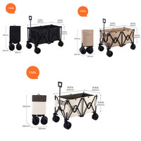 Chariot de camping en acier pliable grande capacité avec barre de traction, chariot de courses extérieur - Personnalisable OEM